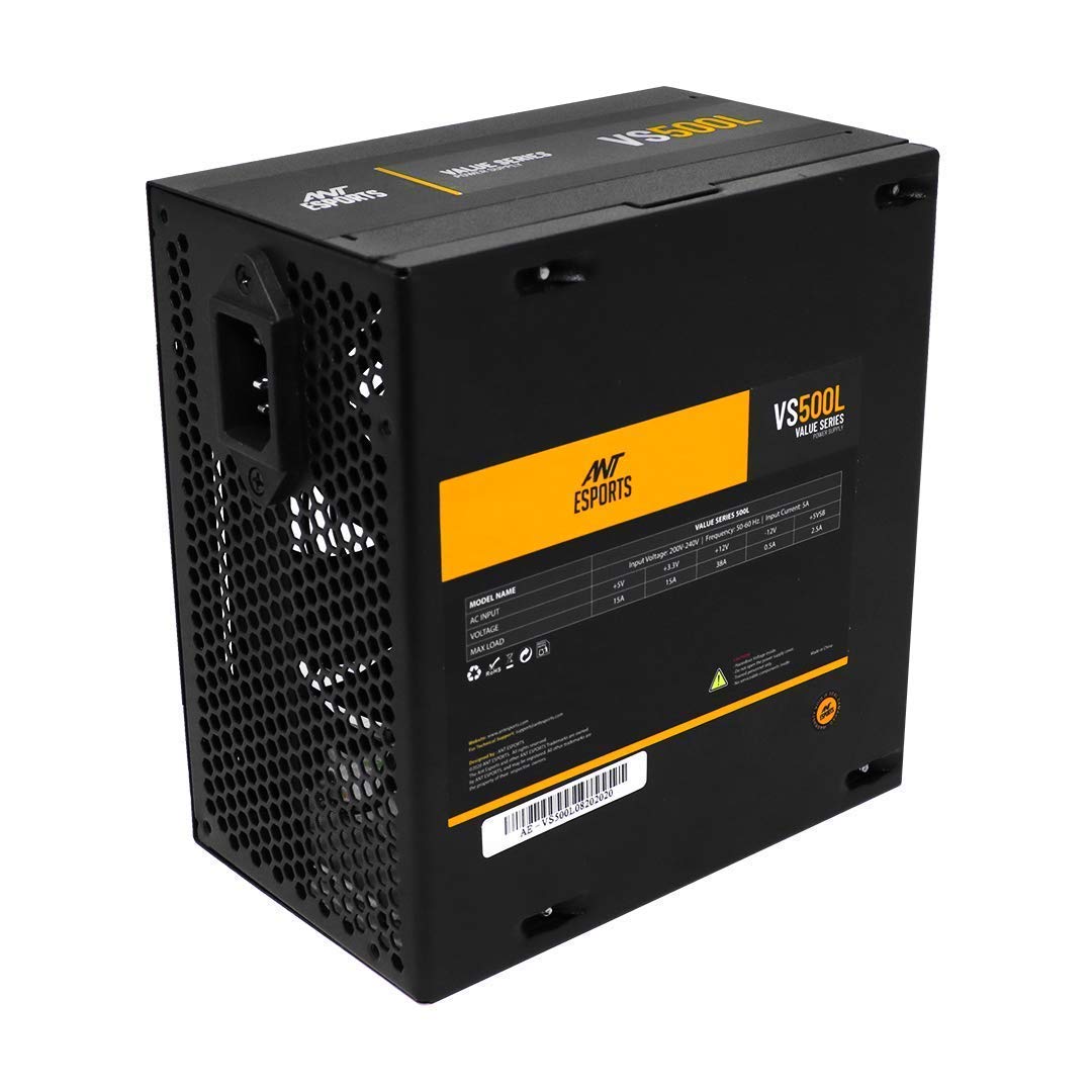 (Open Box)Ant Esports VS450L Non-Modular High Efficiency Gaming Power Supply/PSU with 1 x PCIe and 120mm Silent Fan