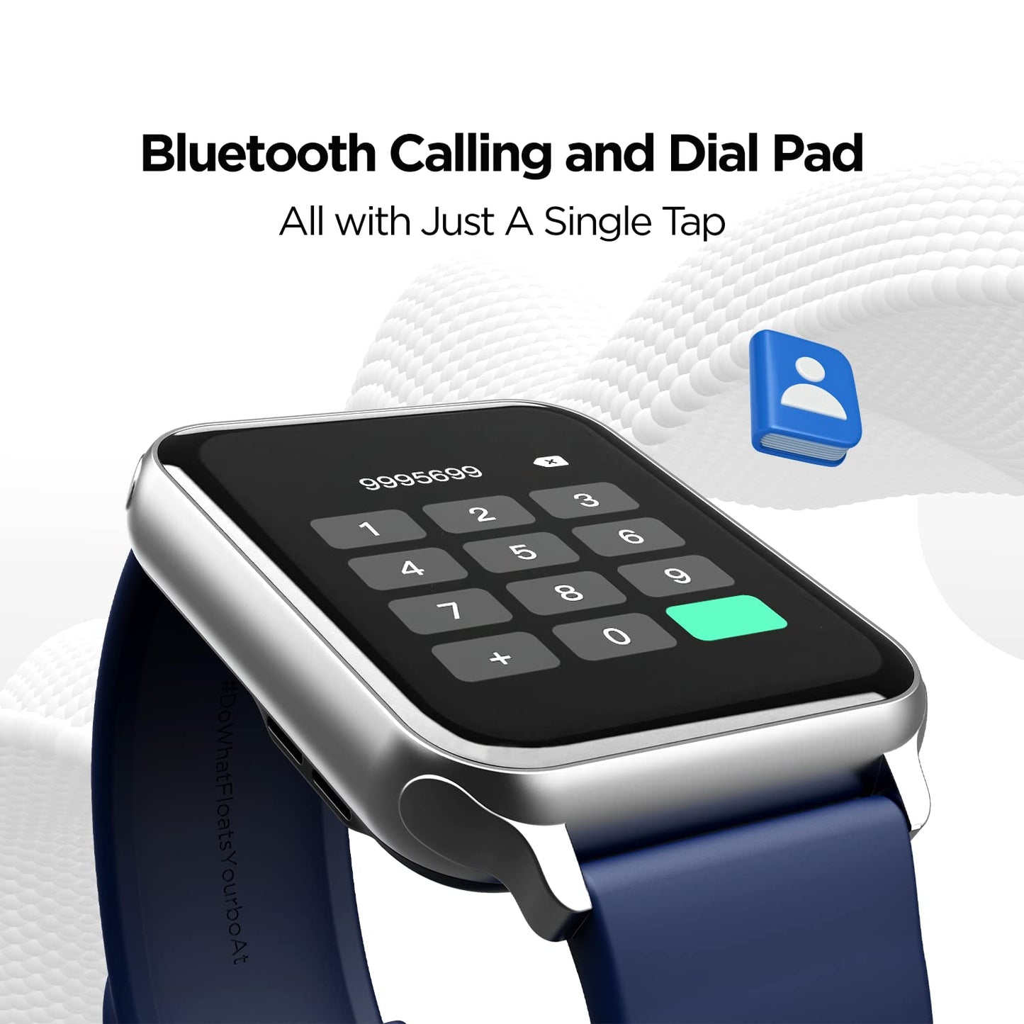 (Without Box)boAt Wave Call Smart Watch, Smart Talk w/Advanced Dedicated Bluetooth Calling Chip, 1.69 HD Display w/ 550 NITS & 70% Color Gamut, 150+ Watch Faces, Multi-Sport Modes,HR,SpO2(Caribbean Green)