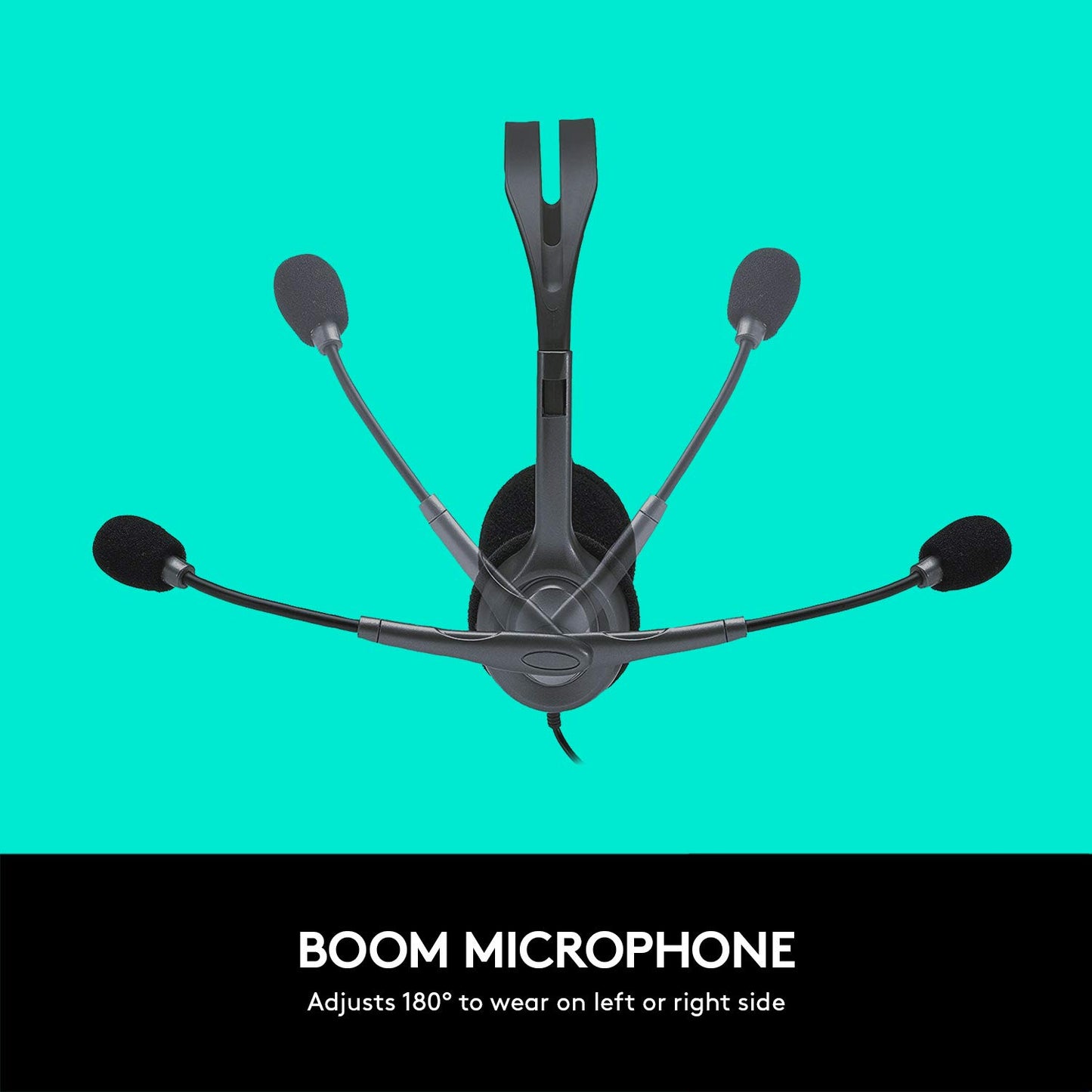 (Open Box) Logitech H111 Wired On Ear Headphones With Mic Black