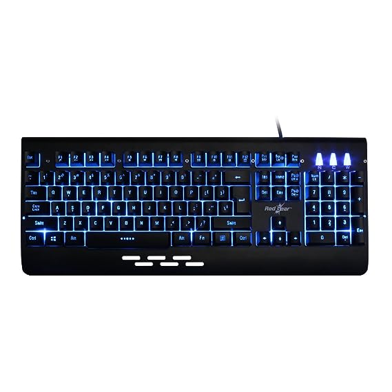 (OPEN BOX) Redgear Blaze Semi-Mechanical wired Gaming keyboard with 3 colour backlit, full aluminium body & Windows key lock for PC ( Black )