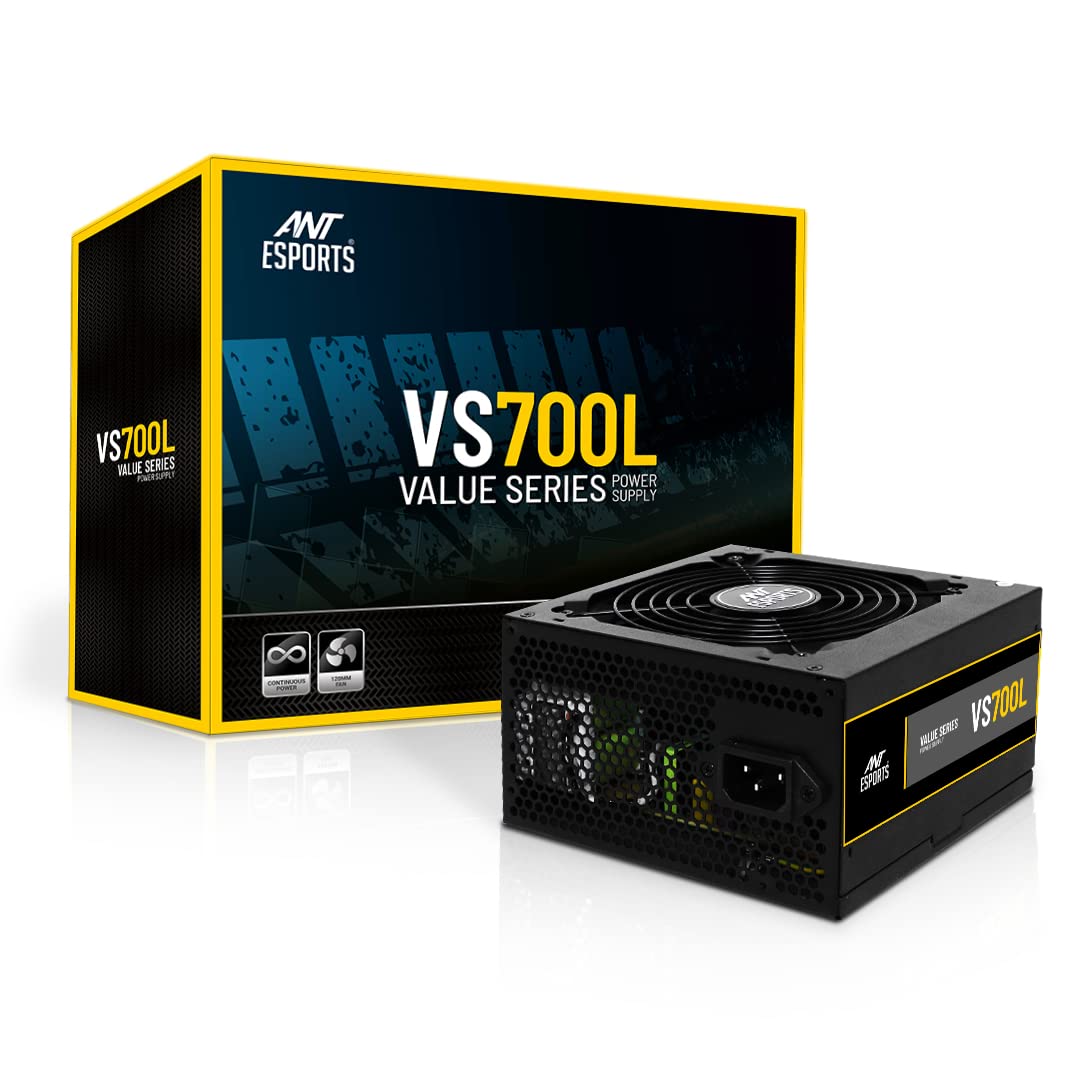 (Open Box)Ant Esports VS450L Non-Modular High Efficiency Gaming Power Supply/PSU with 1 x PCIe and 120mm Silent Fan