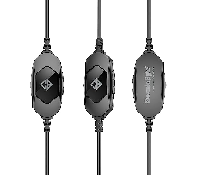 (Open Box) Cosmic Byte Oberon 7.1 RGB Gaming Headset with Dual Input- USB and 3.5mm Jack, Detachable Microphone, 90å¡ Rotatable Earcups (Black)