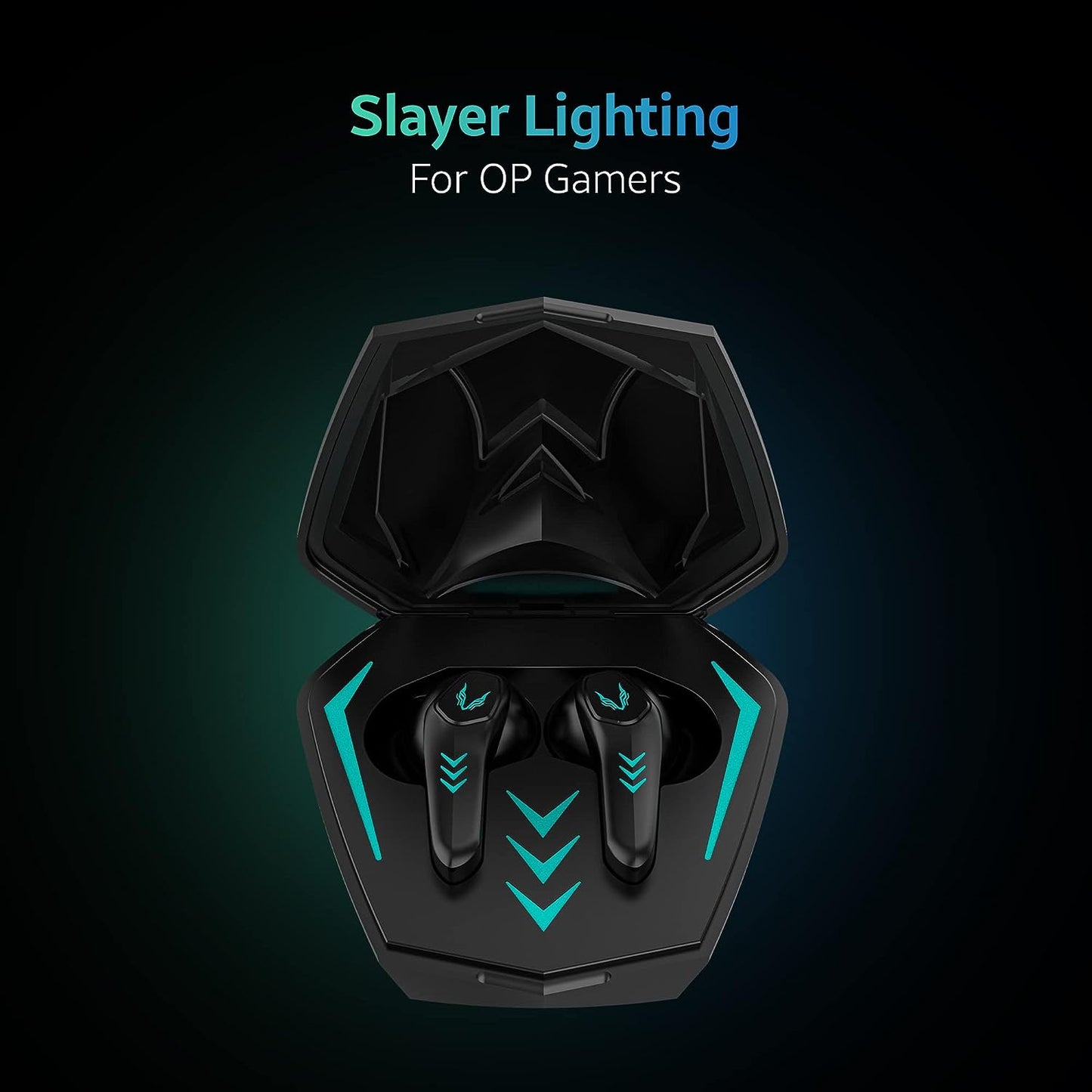 (Without Box) TAGG Rogue 100Gt Bluetooth Truly Wireless Gaming in Ear Earbuds with 50Ms Low Latency for Better Gaming 20Hrs Playtime with Mic with Enc for Best Calling Made for Comfort Gaming