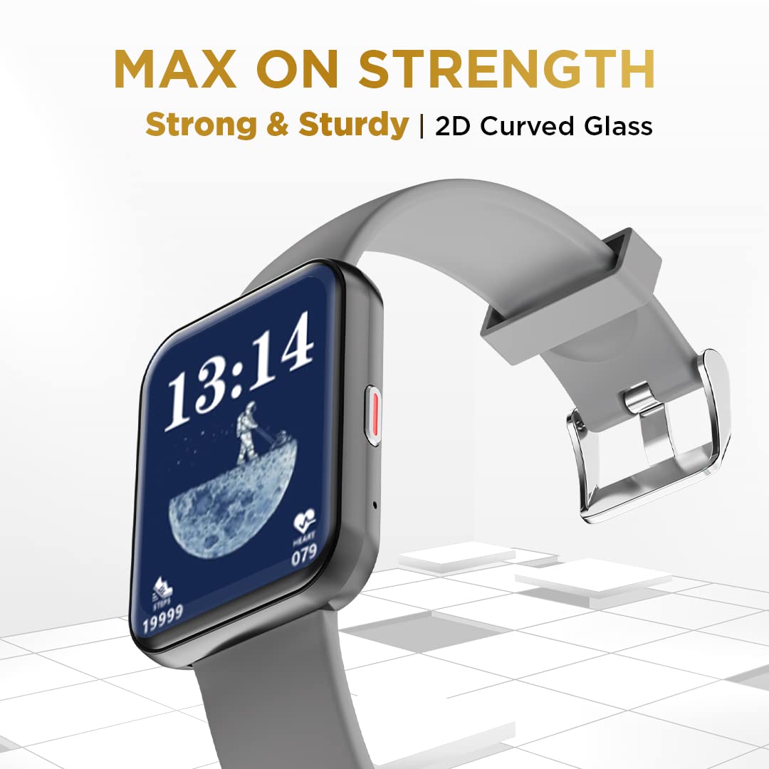 (Open Box) GIZMORE Gizfit Blaze Max 1.85" IPS Display with 240 x 280 px | 450 NITS Brightness BT Calling Edge to Edge Display, Voice Assistance, Bluetooth Smartwatch (Gray)