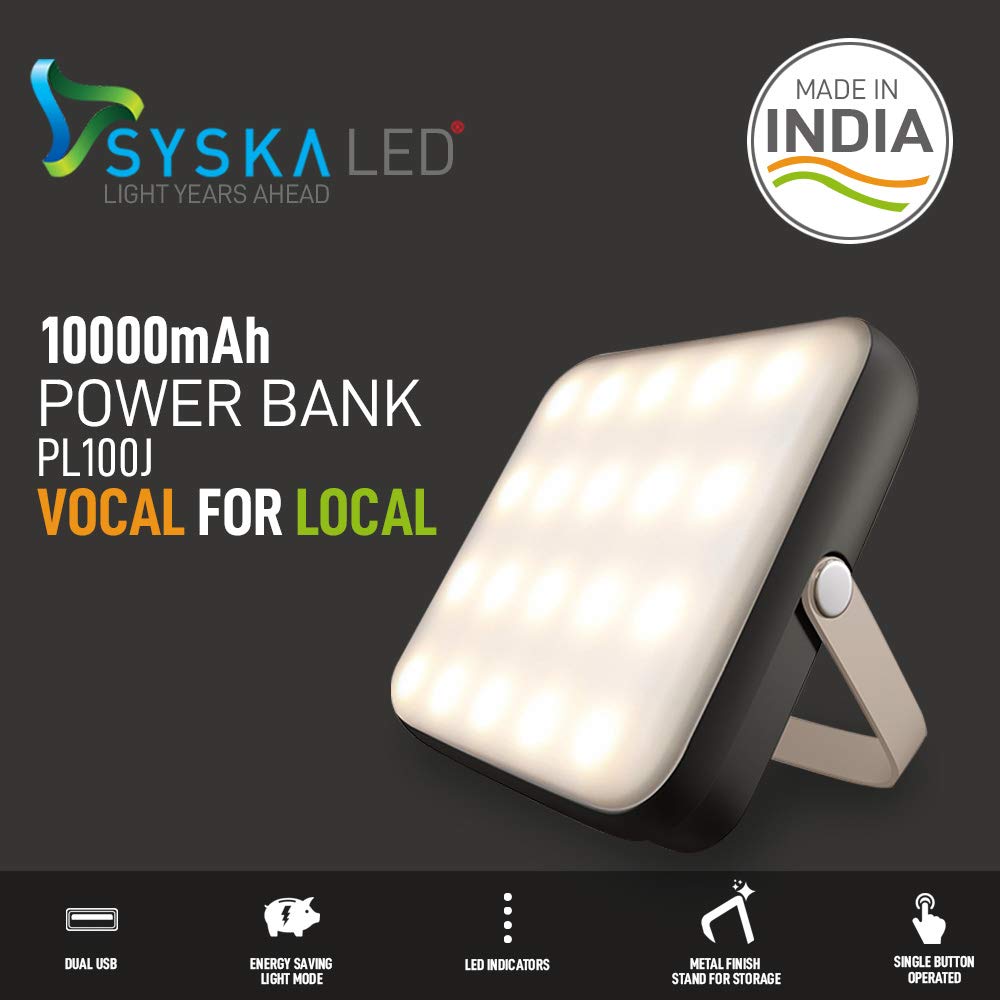 (Open Box) Syska 10000 mAh Power Bank (White, Lithium Polymer, for Mobile)