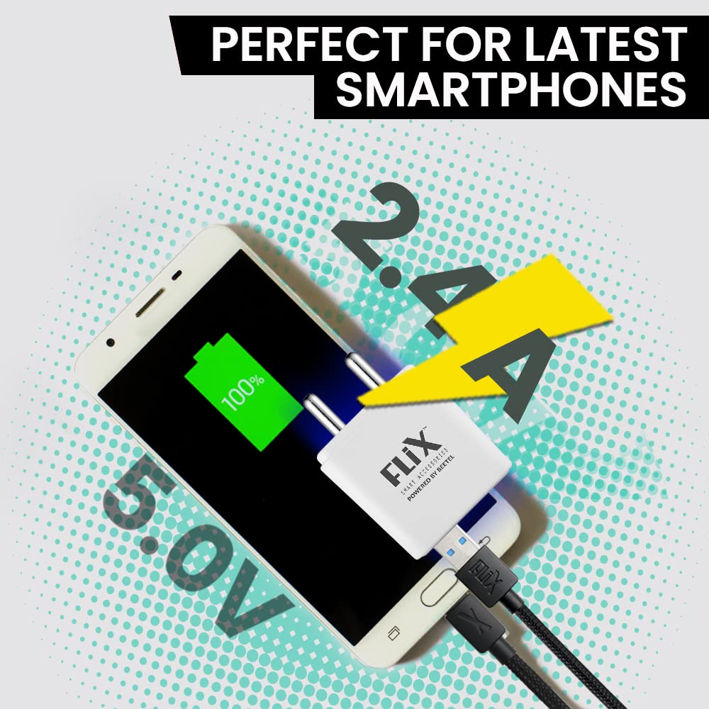 (Open Box) FLiX (Beetel) Storm 33W PD & QC Dual Port Wall Charger,USB Type A & Type C Output Widely Compatible for All Android & IOS Devices,Enhanced Safety,Light Weight & Compact,with Type C Cable (White–SD133)