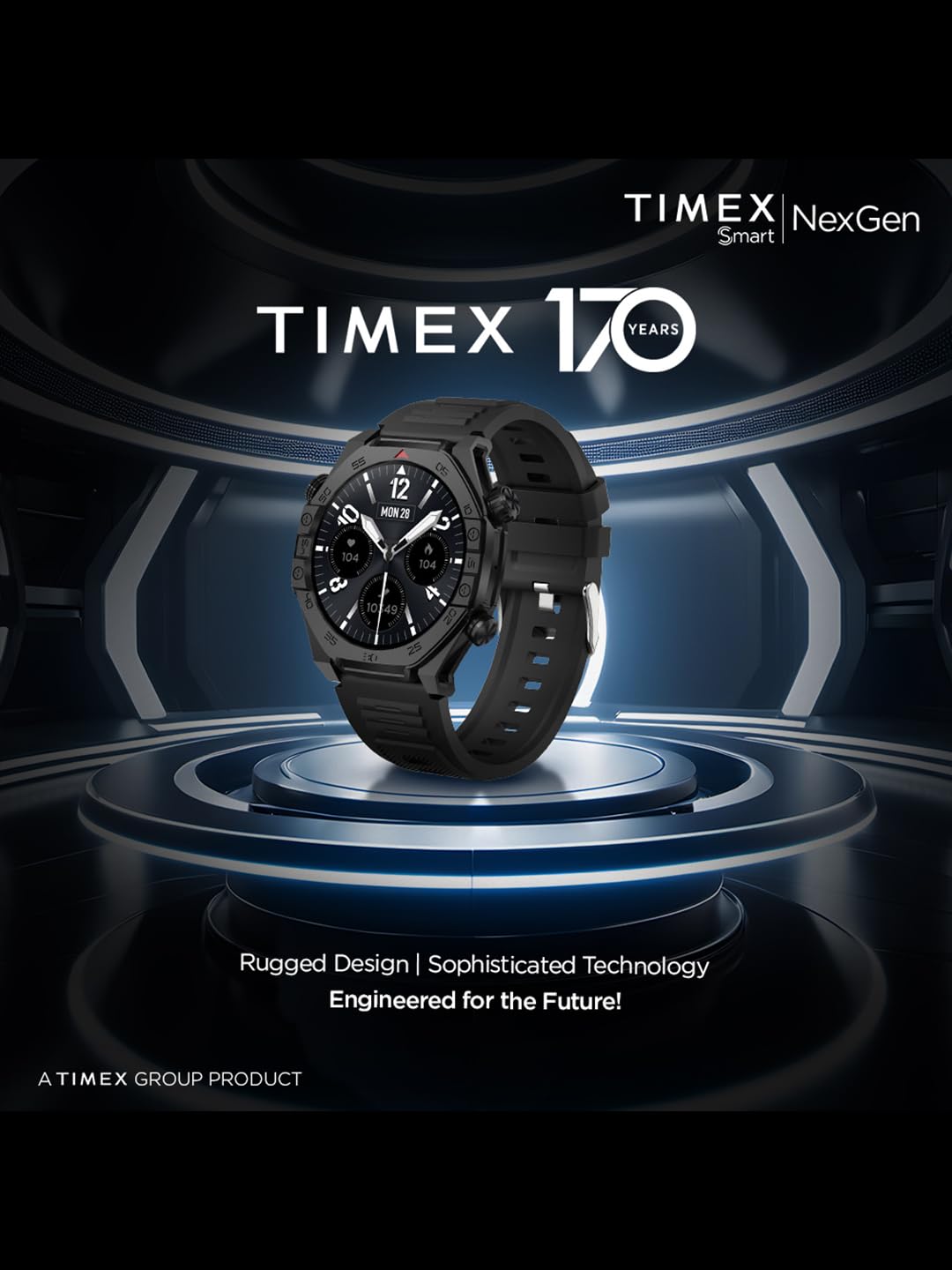 (Open Box) TIMEX Smart NexGen 1.43"(3.6cm) AMOLED Display with Functional Crown and BT Calling Smartwatch for Unisex - TWTXW702T