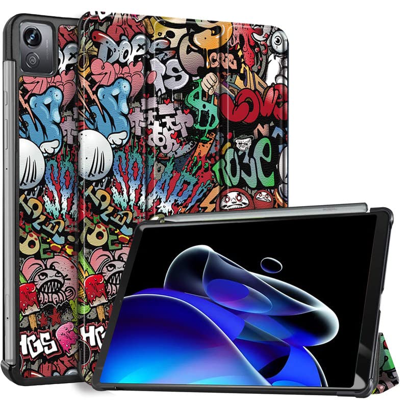 (OPEN BOX)Robustrion Trifold Flip Stand Case Cover for Realme Pad X 11 inch Tablet Cover - Black