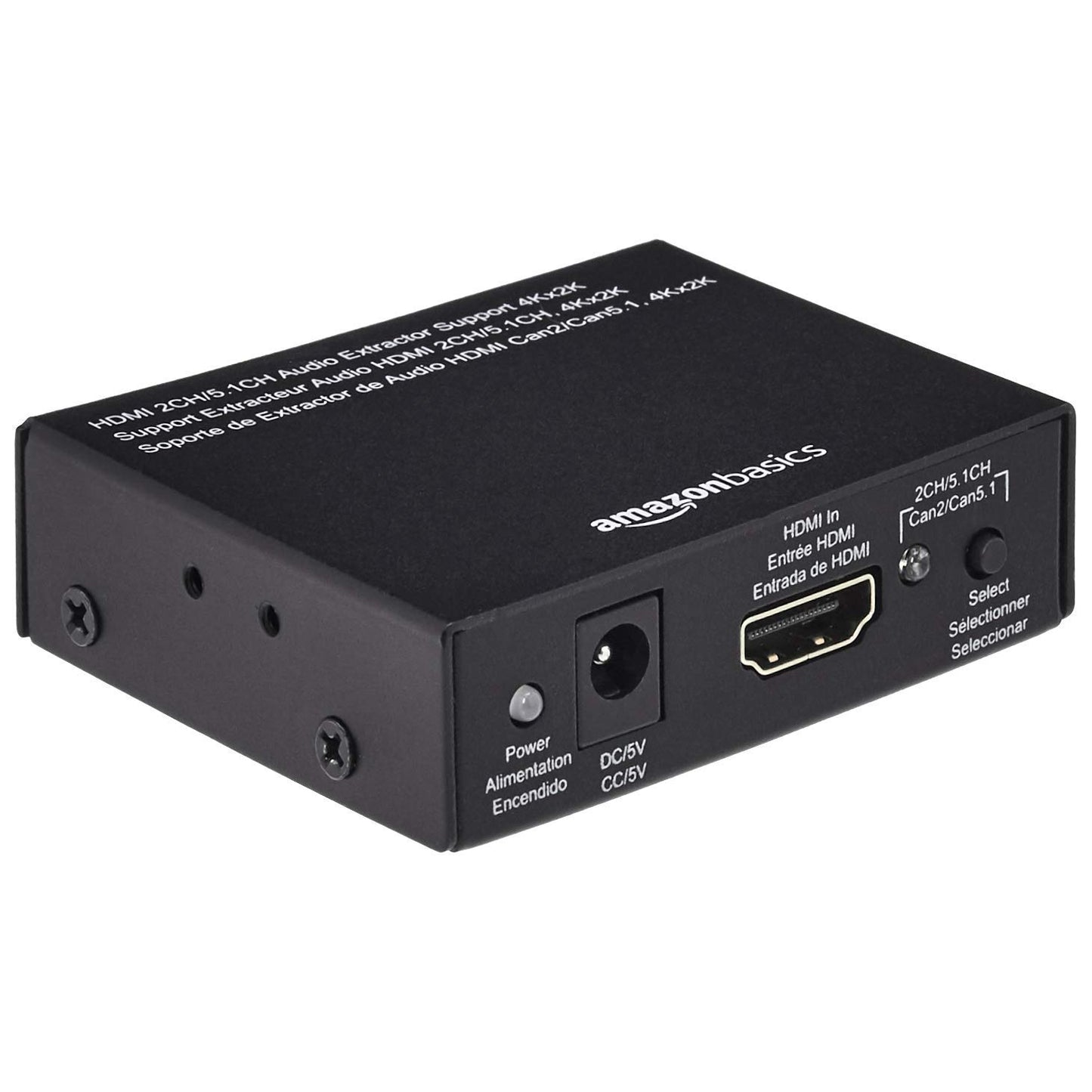 (Open Box) AmazonBasics 4K HDMI to HDMI and Audio (RCA Stereo or Spdif) Extractor Converter (Supports Apple TV,