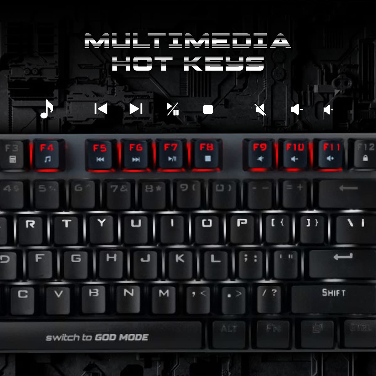 (Open Box) Cosmic Byte CB-GK-28 Vanth Mechanical Keyboard Outemu Red Switches Wired USB Gaming Keyboard (Black&Grey)