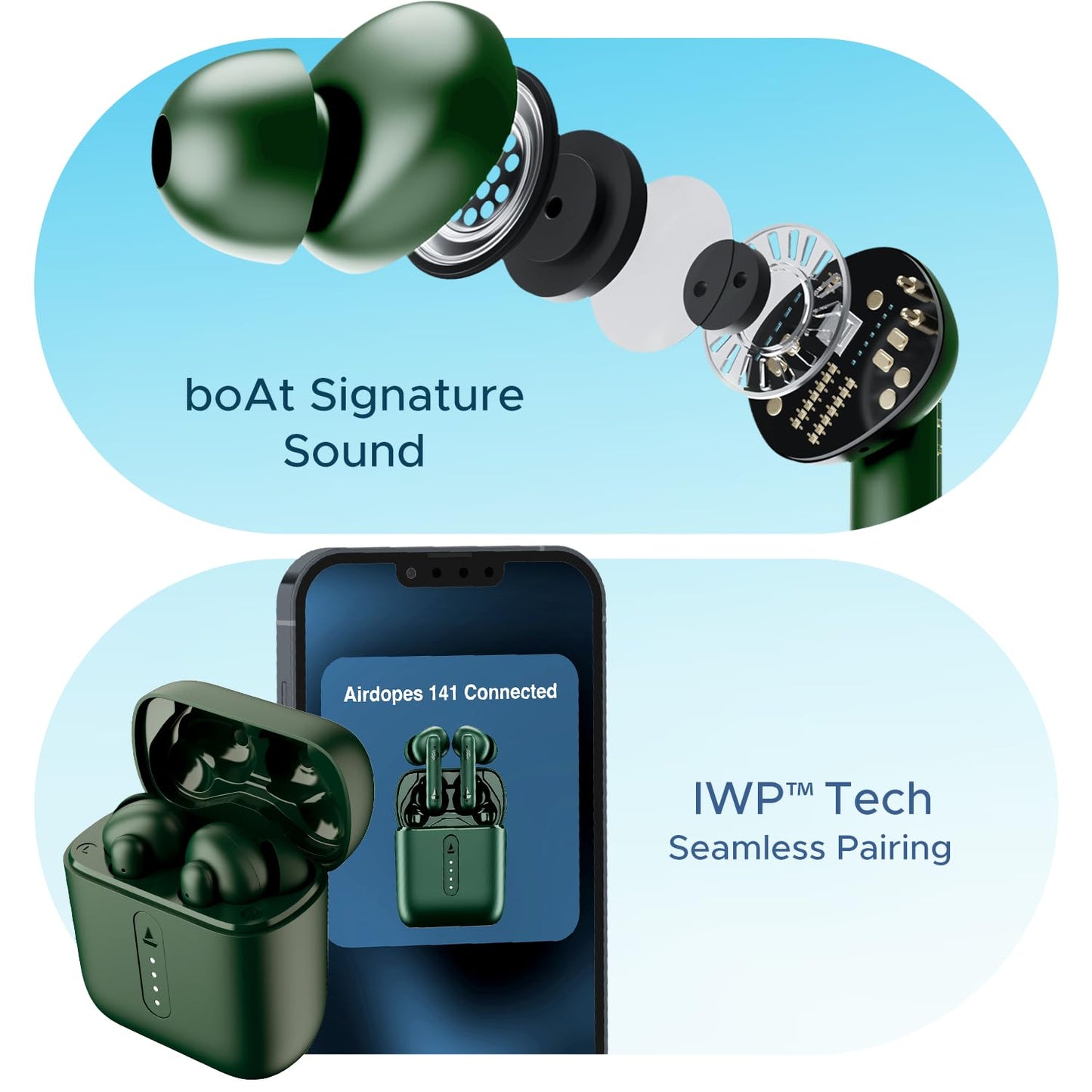 (Without Box) boAt Airdopes 141 Bluetooth Truly Wireless in-Ear Earbuds w/ 42H Playtime,Low Latency Mode for Gaming, ENx Tech, IWP, IPX4 Water Resistance, Smooth Touch Controls