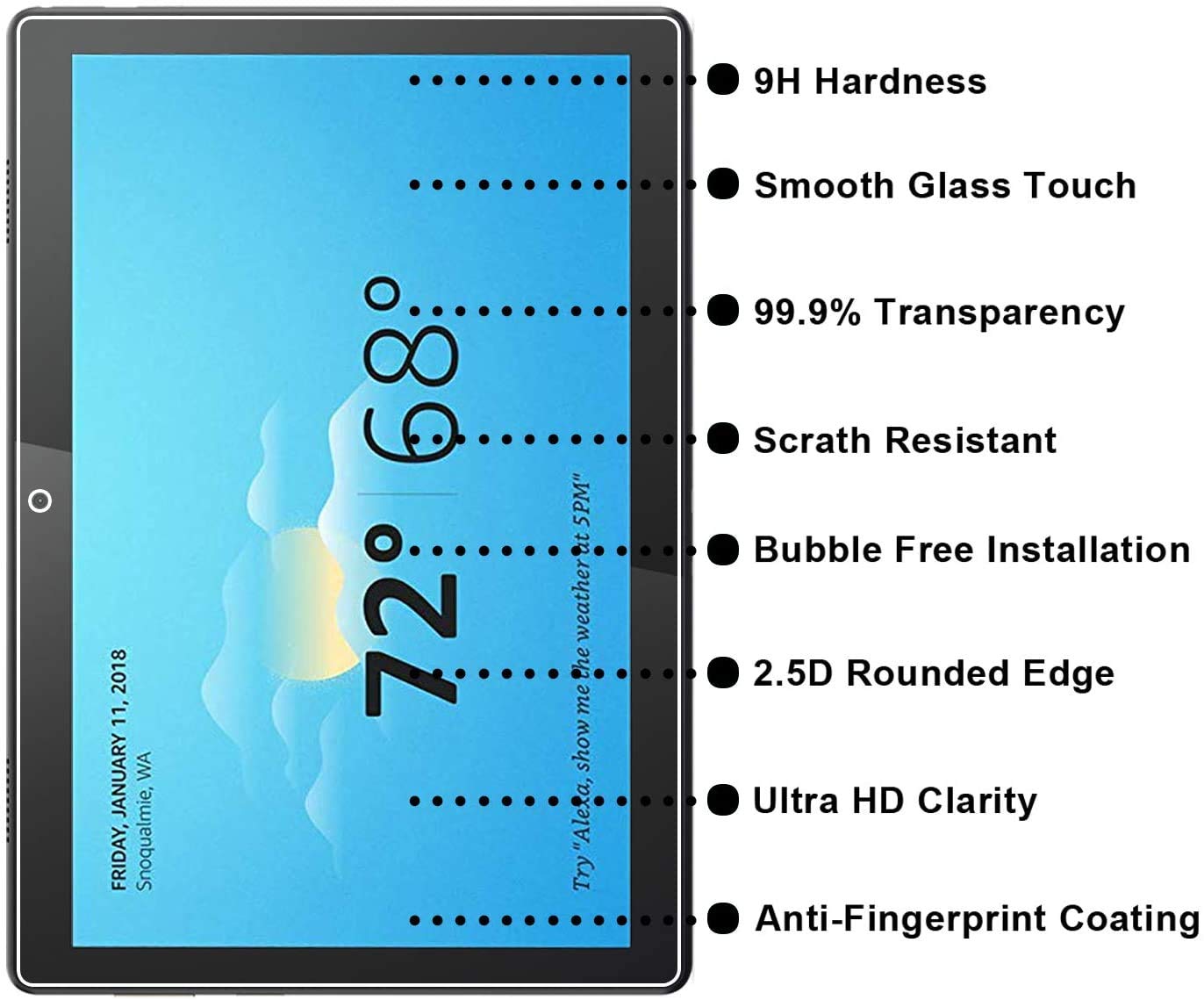 (Open Box) M.G.R.J® Tempered Glass Screen Protector for Lenovo Tab M10 (TB-X605LC / TB-X605FC / M10 FHD Rel) (10.1" inch)