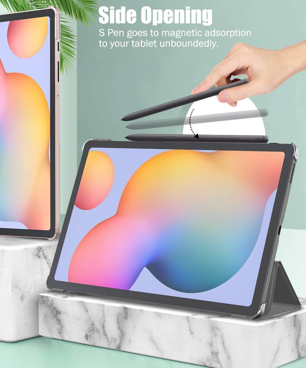 (Open Box)SwooK Case Compatible with Galaxy Tab S6 Lite 10.4 2020, Stand Cover with Translucent Frosted PC Back Shell Fit Samsung Galaxy Tab S6 Lite 10.4 2020 SM-P610/P615 (S6 lite 10.4 Inch, Aqua)