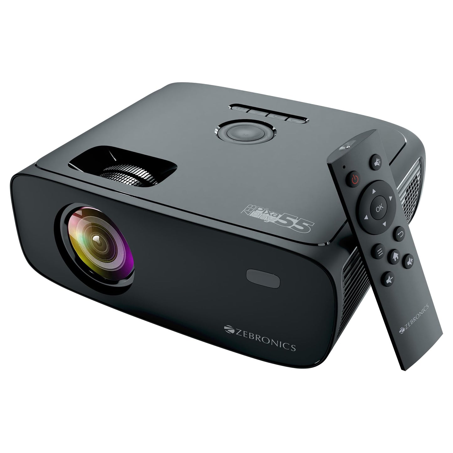 (Open Box) ZEBRONICS PIXAPLAY 15 Smart LED Projector with Dolby Audio, 5500 lumens, 4K Support, 180 Inch Screen Size, Supports Miracast, Bluetooth, USB, HDMI, WiFi, APP Support, 1080p Native