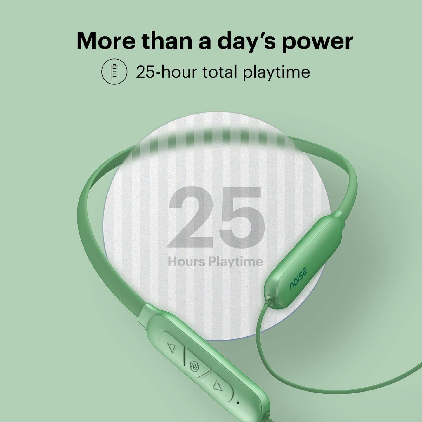 (Open Box) Noise Sense Bluetooth Wireless in Ear Earphones,Neckband Earphones with Fast Charging, Up to 25H Playback, Powerful Bass, with mic for Clear Calls, Type C Port, IPX5, Voice Assistant