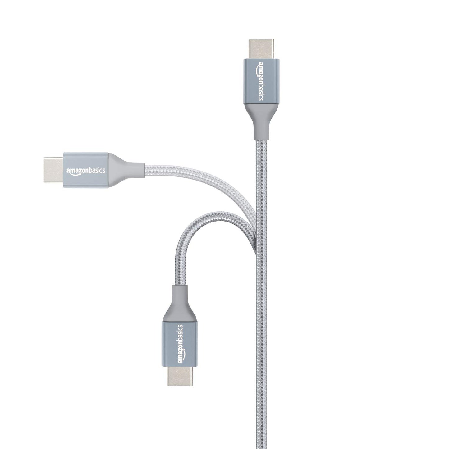 (Open Box) mazon Basics Double Braided Nylon USB Type-C to Type-A 2.0 Male Cable for Laptop, 3 feet, Dark Grey