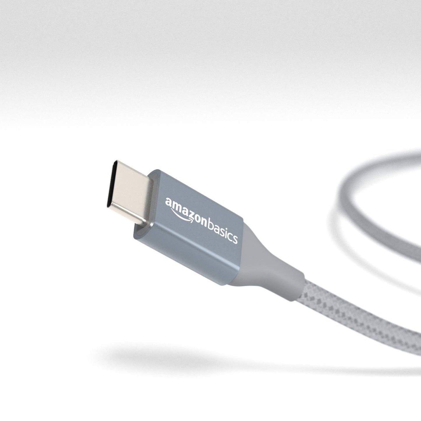 (Open Box) mazon Basics Double Braided Nylon USB Type-C to Type-A 2.0 Male Cable for Laptop, 3 feet, Dark Grey