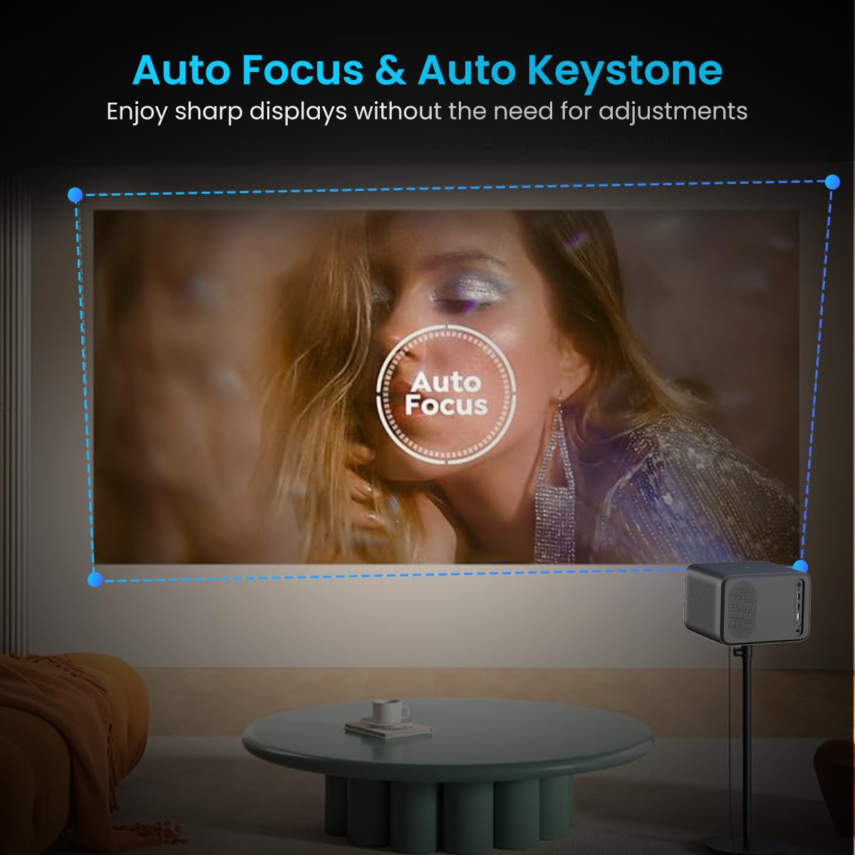 (Open Box) Portronics Beem 440 Smart LED Projector with 720p HD Resolution, Rotatable Design, Built-in Streaming Apps (Netflix, Prime Video, Hotstar), 2000 Lumens, Screen Mirroring, 3 Watts Speaker (White)