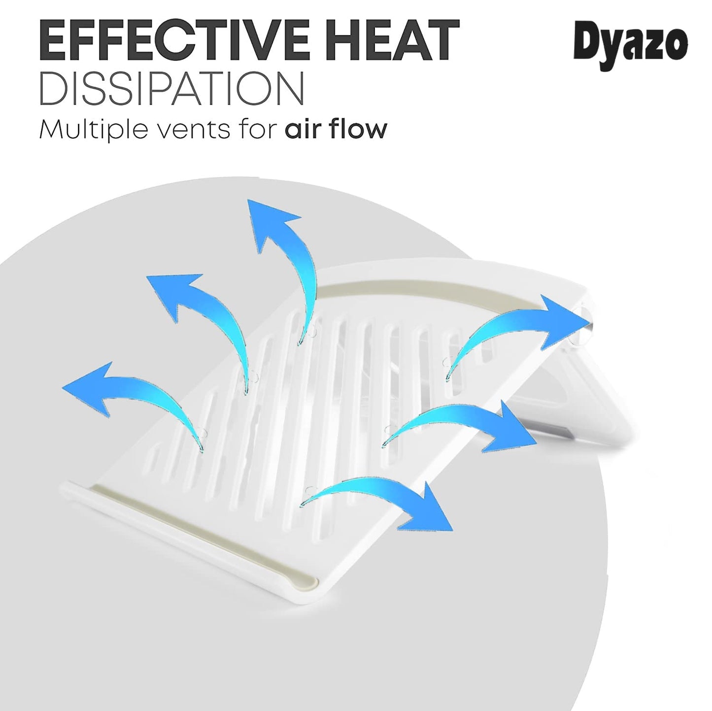 (Open Box) Dyazo Laptop Stand Riser | Ventilated | Portable | Foldable Compatible for MacBook Notebook 12 inches/30cm /13 inches /33cm/14.1 inches/35cm/15.6 inches/39.6cm Laptops