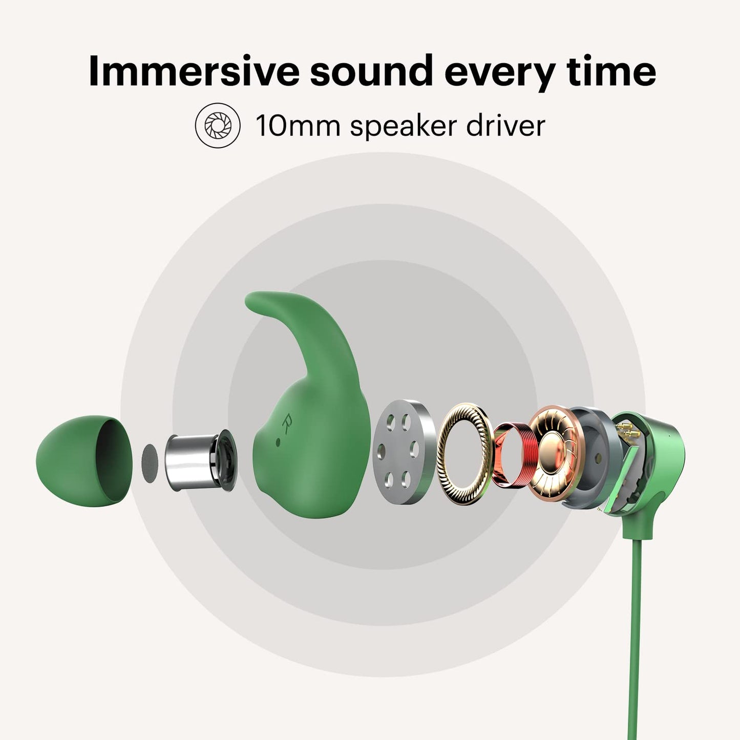 (Open Box) Noise Sense Bluetooth Wireless in Ear Earphones,Neckband Earphones with Fast Charging, Up to 25H Playback, Powerful Bass, with mic for Clear Calls, Type C Port, IPX5, Voice Assistant