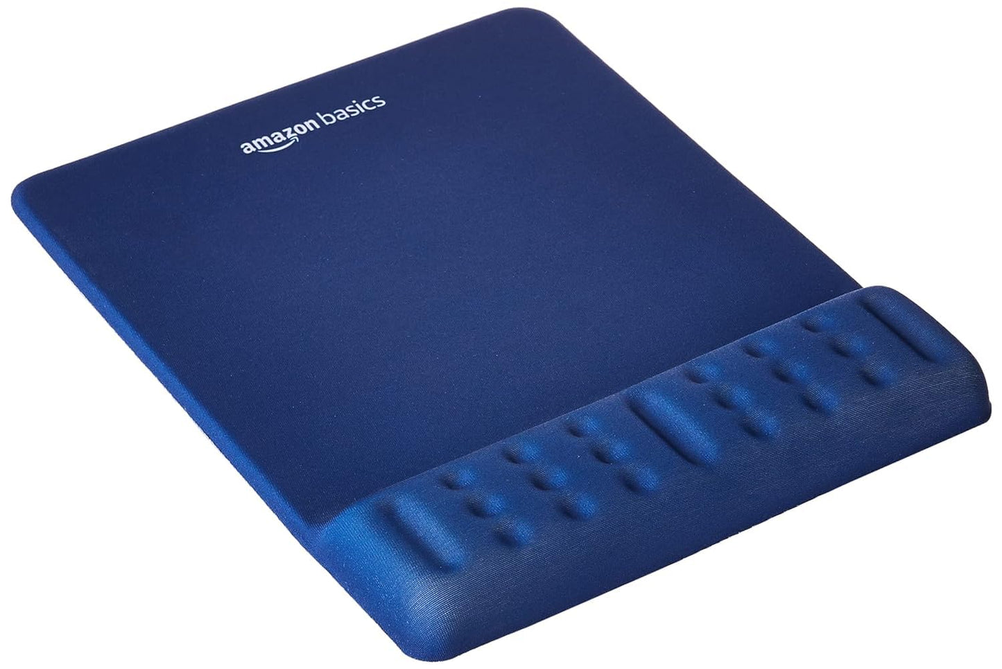 (Open Box) Amazon Basics Gel Mouse Pad Wrist Rest Memory-Foam Ergonomic Design | Cushion Wrist Support & Pain Relief | Suitable for Gaming, Computer, Laptop, Home & Office Anti-Slip Rubber Base (Blue)