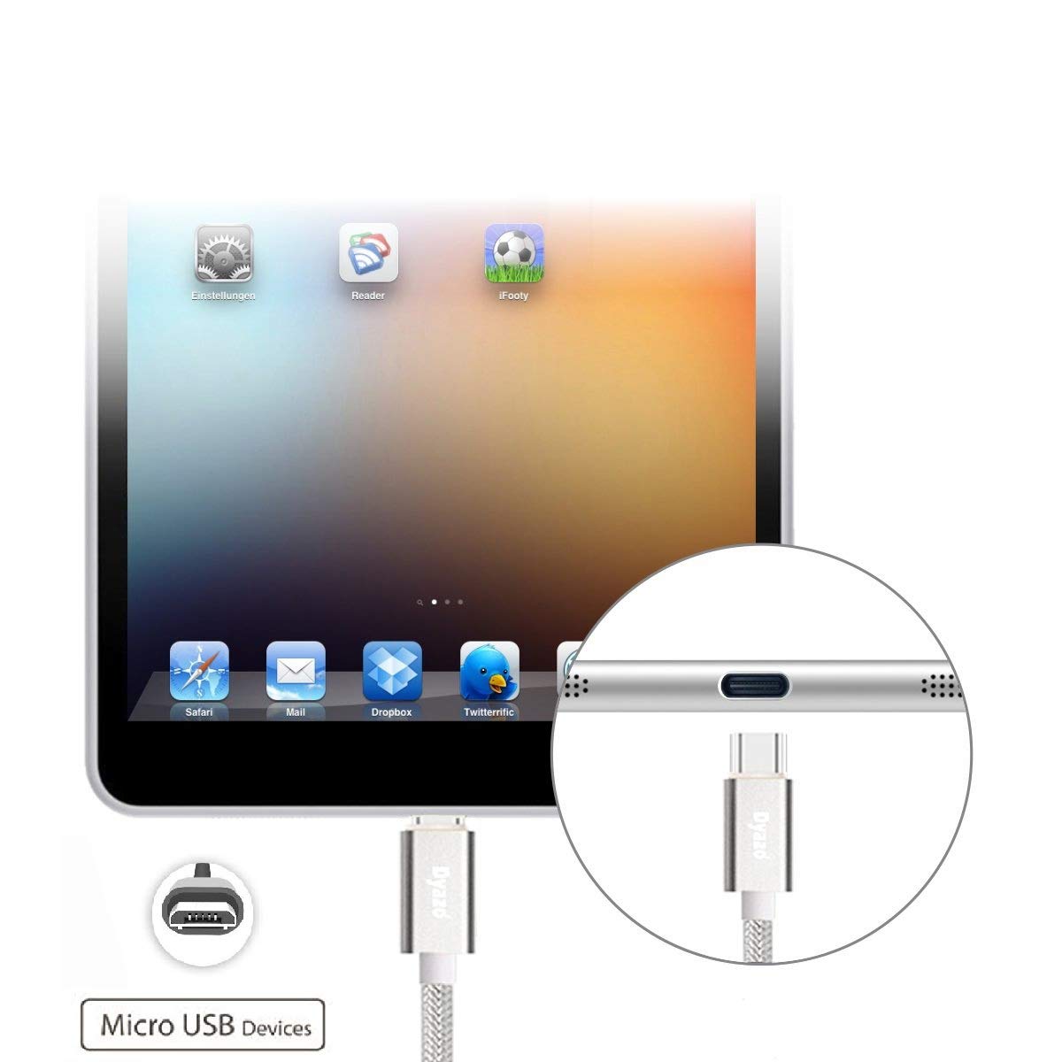 (Open Box)Dyazo 2.4 Amp Nylon Braided Fast Mobile Charging USB Cable/Cord/Taar IF Compliant Chip for All Micro USB Android Devices Support Charging and Sync (1 Meter Black)
