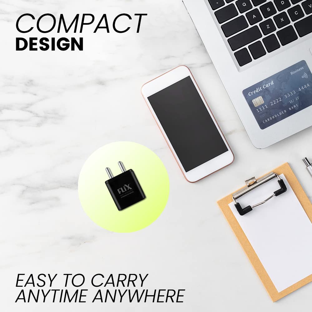 (Open Box) FLiX (Beetel) Storm 33W PD & QC Dual Port Wall Charger,USB Type A & Type C Output Widely Compatible for All Android & IOS Devices,Enhanced Safety,Light Weight & Compact,with Type C Cable (White–SD133)