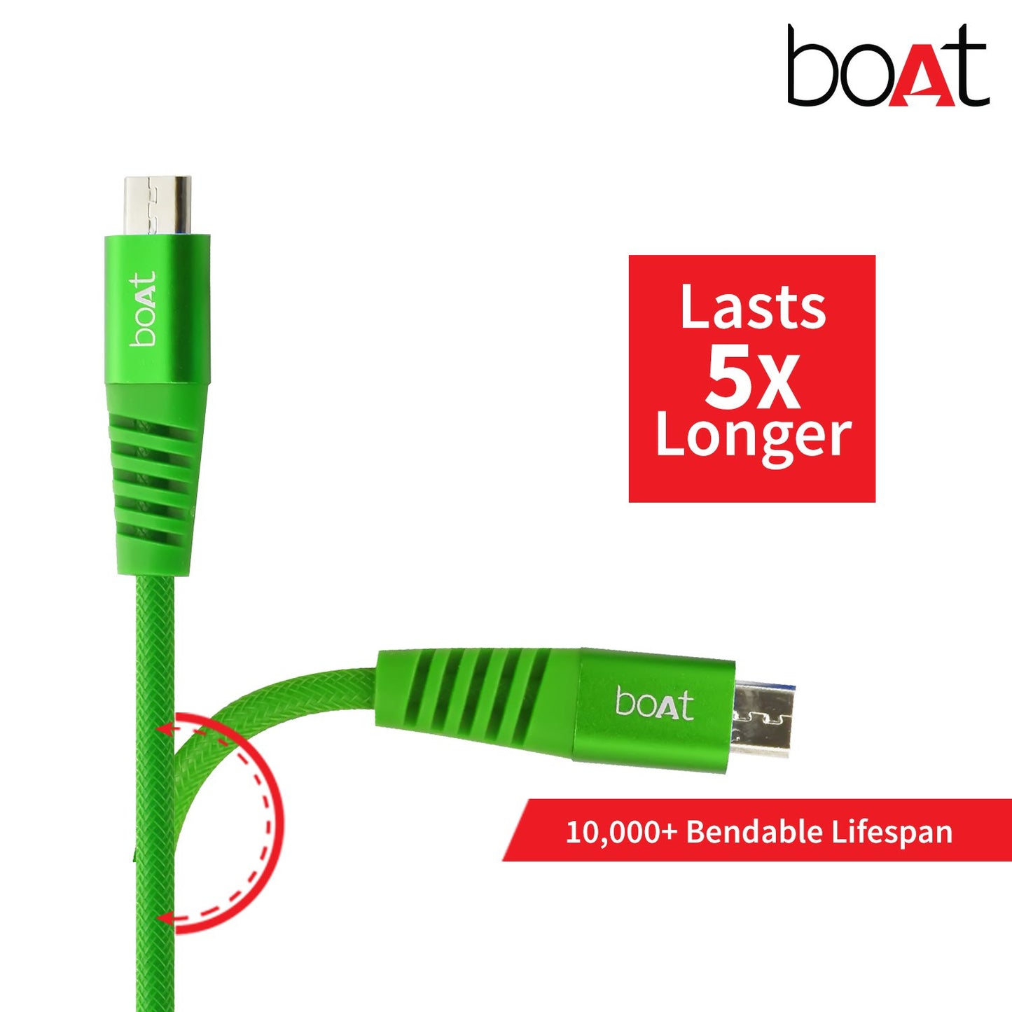 (Open Box)boAt Rugged V3 Extra Tough Unbreakable Braided Micro Usb Cable 1.5 Meter (Black)