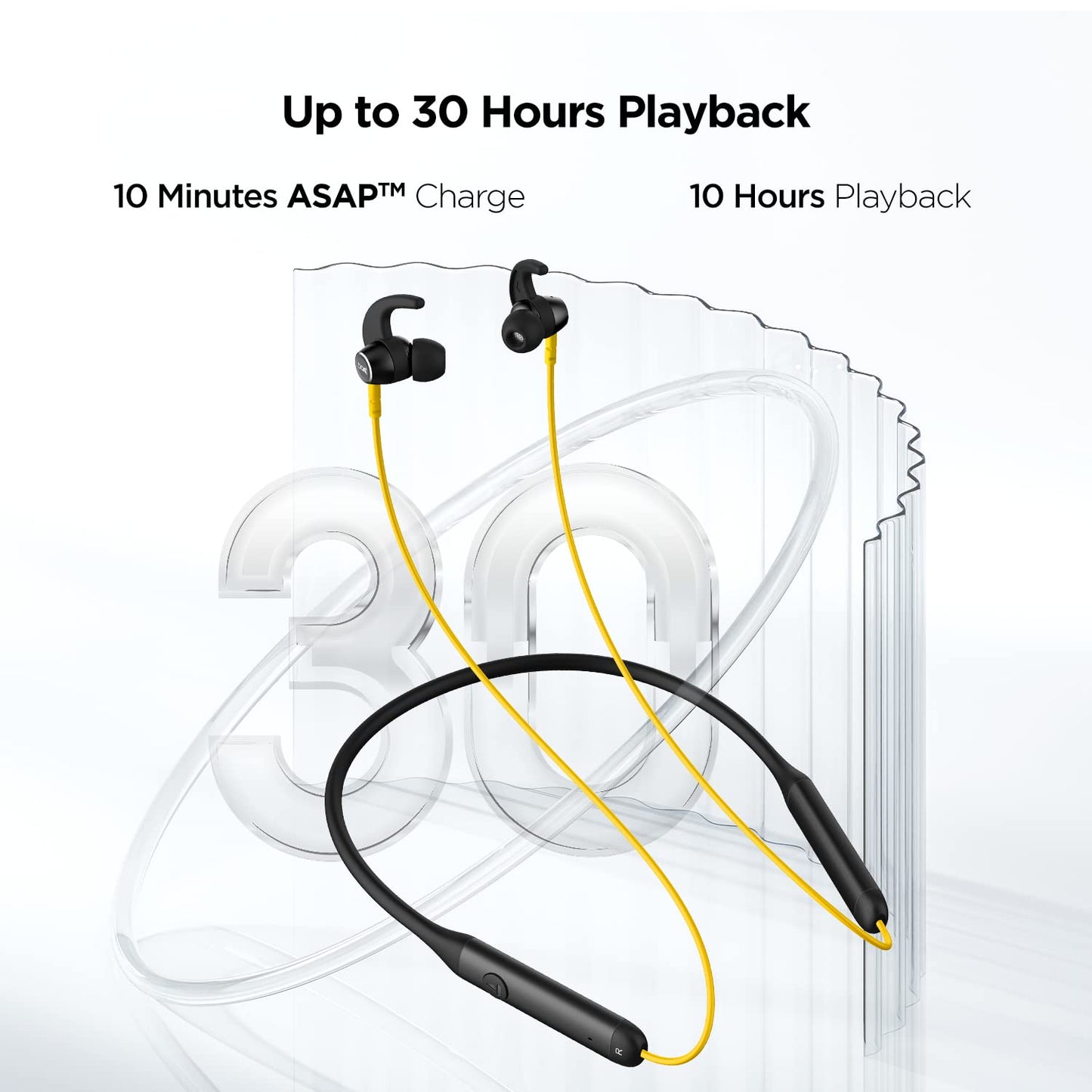 (Without Box)boAt Rockerz 330 in-Ear Bluetooth Neckband with Upto 30 Hours Playtime, ASAP Charge, Signature Sound, Dual Pairing & IPX5 with Mic (Active Black)