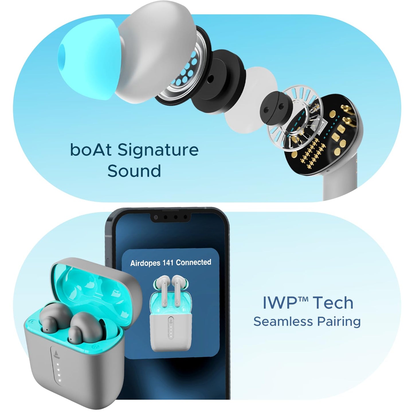 (Without Box) boAt Airdopes 141 Bluetooth Truly Wireless in-Ear Earbuds w/ 42H Playtime,Low Latency Mode for Gaming, ENx Tech, IWP, IPX4 Water Resistance, Smooth Touch Controls