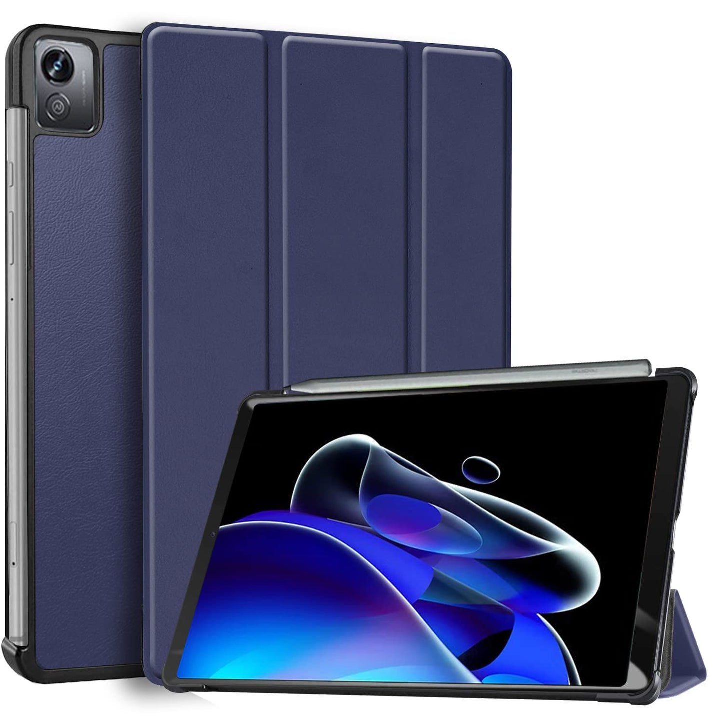 (OPEN BOX)Robustrion Trifold Flip Stand Case Cover for Realme Pad X 11 inch Tablet Cover - Black