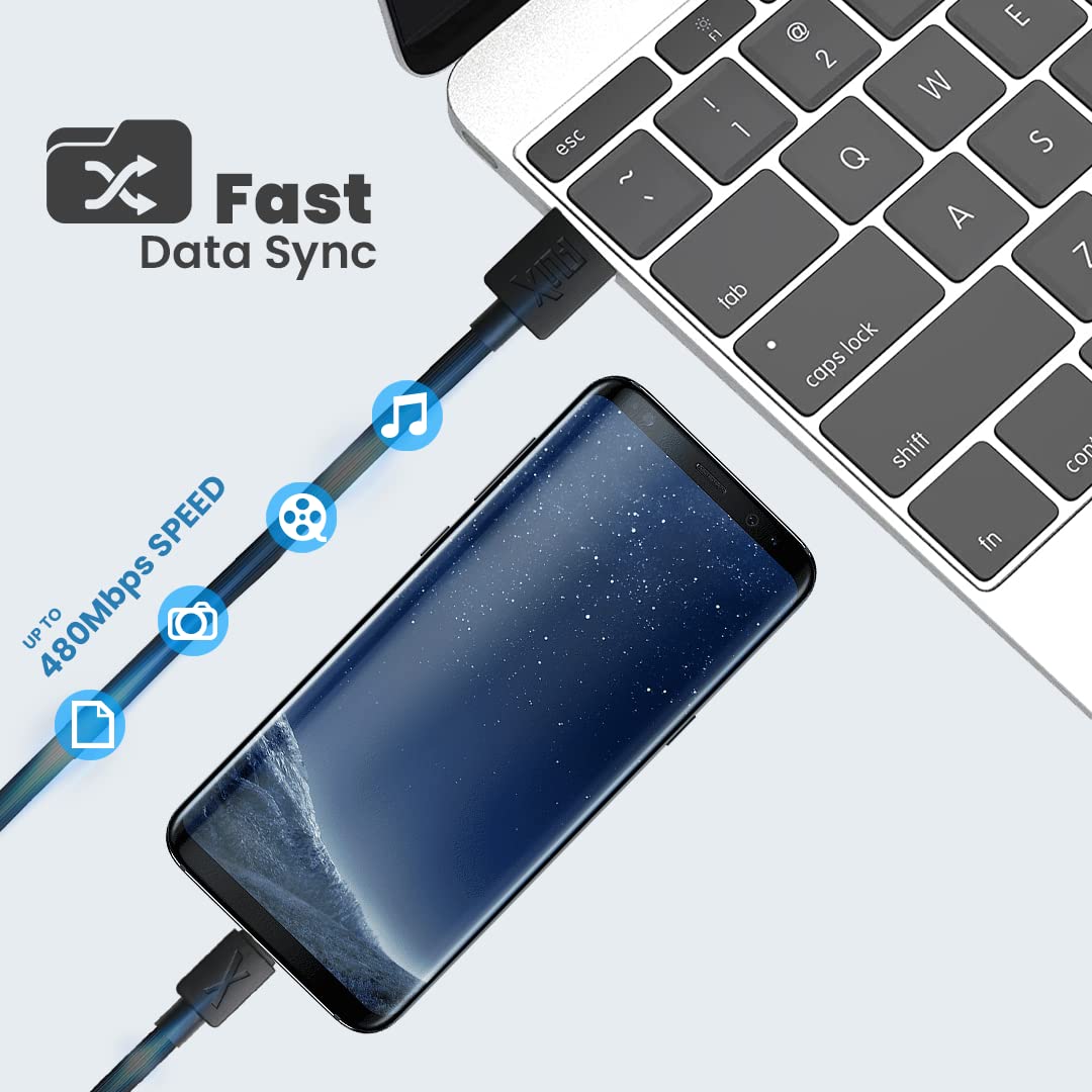 FLiX (Beetel USB to Micro USB PVC Data Sync & 2A Fast Charging Cable, Made in India, 480Mbps Data Sync, Solid Cable, 1 Meter Long USB Cable for Micro USB Devices (Black)(XCD-M11)