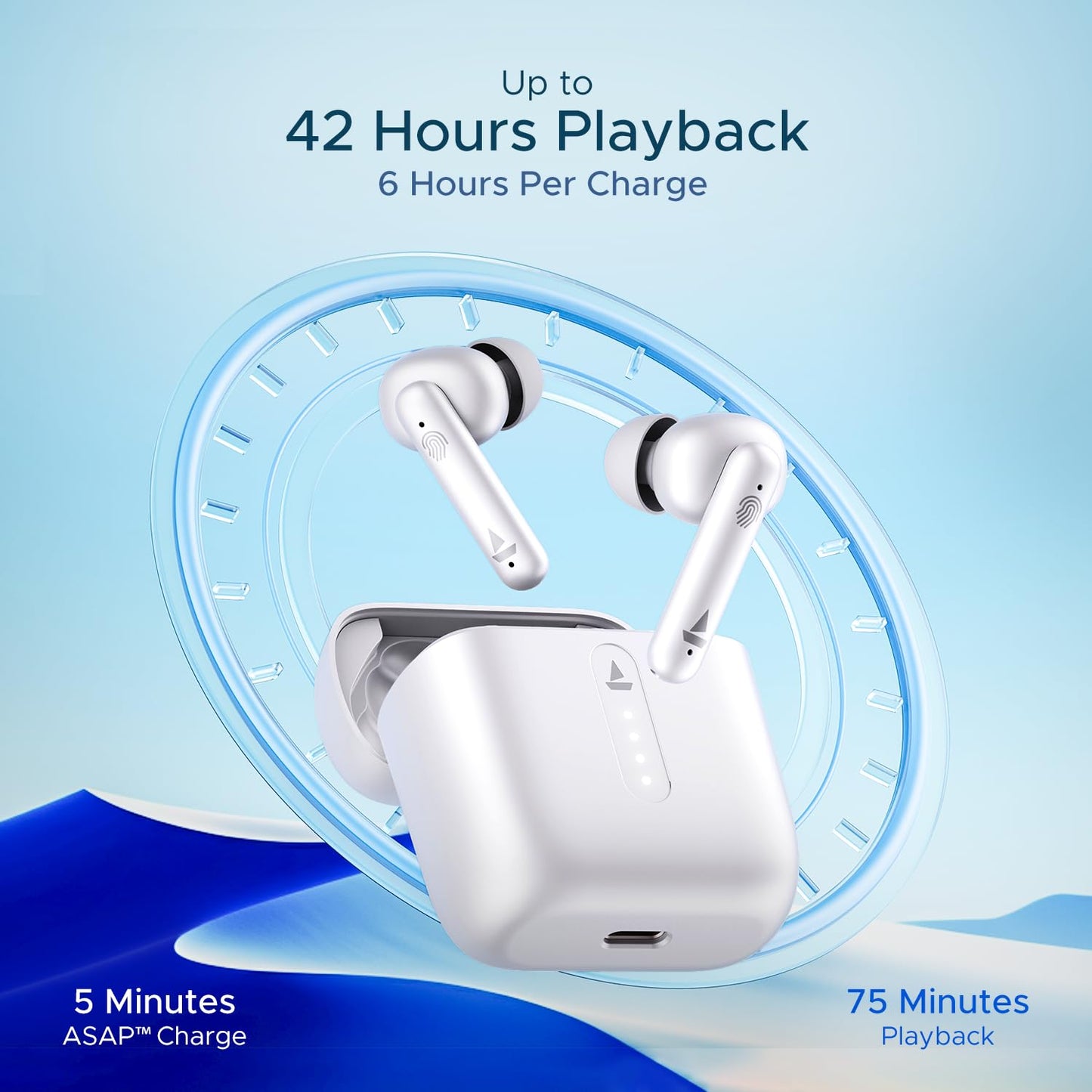 (Without Box) boAt Airdopes 141 Bluetooth Truly Wireless in-Ear Earbuds w/ 42H Playtime,Low Latency Mode for Gaming, ENx Tech, IWP, IPX4 Water Resistance, Smooth Touch Controls