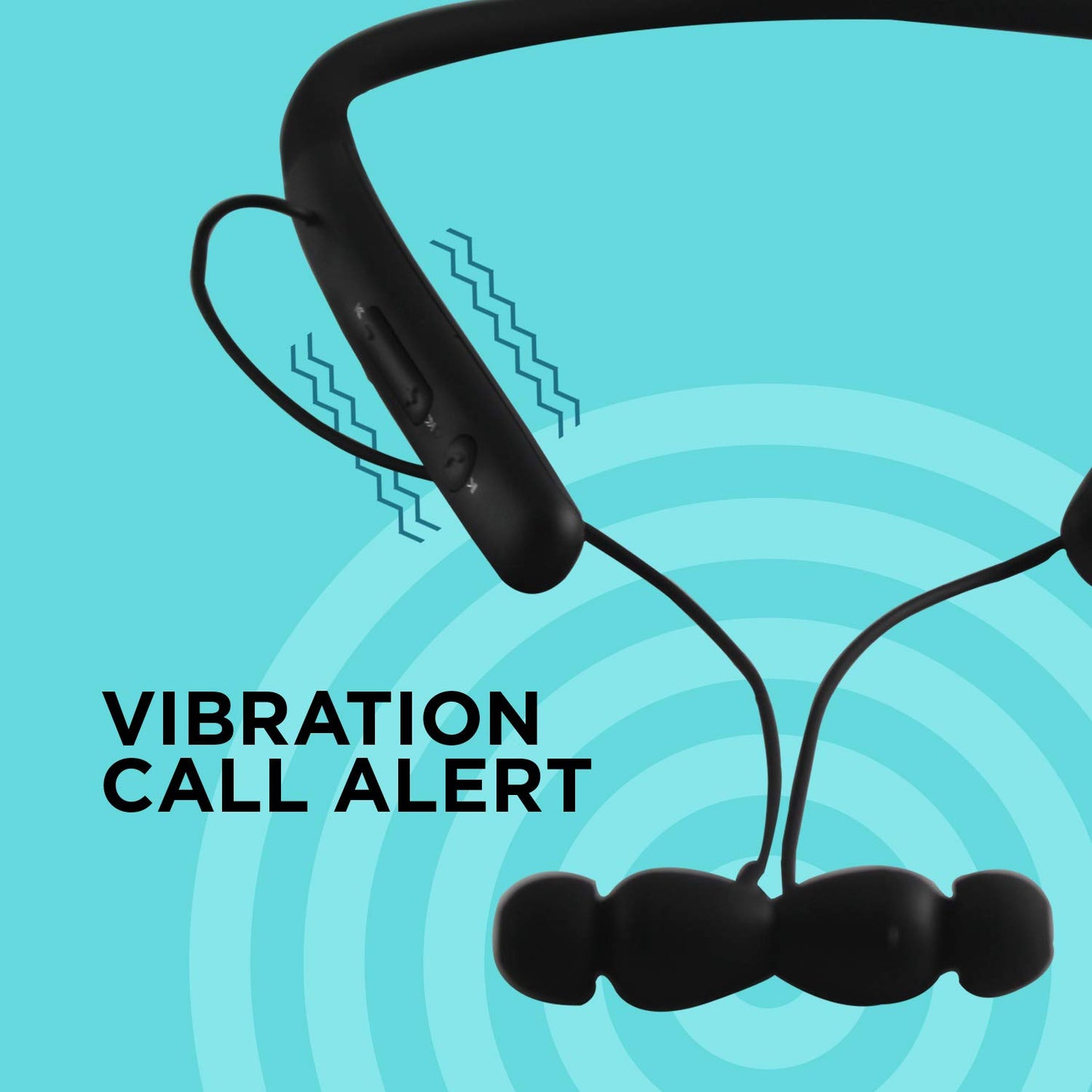 (Open Box) FLiX (Beetel Blaze 200 Wireless Bluetooth in Ear Collar Neckband Earphones with mic and Vibration Alert,Extra Thumping Super Bass,Upto 200H Stand by, Premium Metal Magnetic Tips (Black)(XNB-N105)