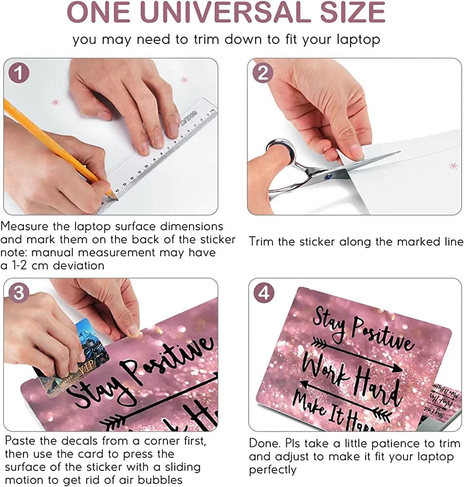 (Open Box) ANCIARY Full Laptop Skin Stickers Bubble-Free HD Quality Sticker for Laptops Upto 15.6" (Dustproof|Waterproof|Scratchproof|Reusable) - Brain Bull FL1