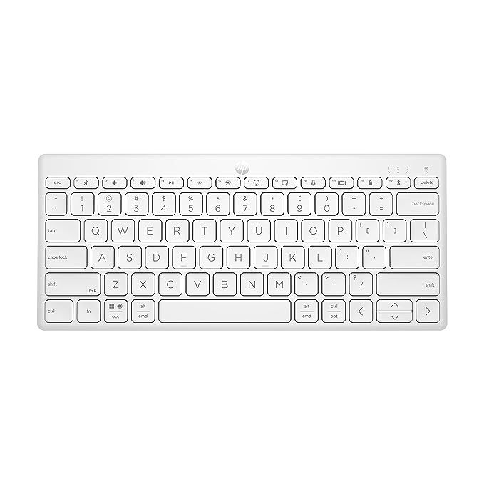(Open Box) HP 350 Compact Multi-Device Bluetooth Wireless Keyboard; Spill Resistant; Swift Pair; OS Auto-Detection, LED Indicator, Battery Life Up to 24 Months