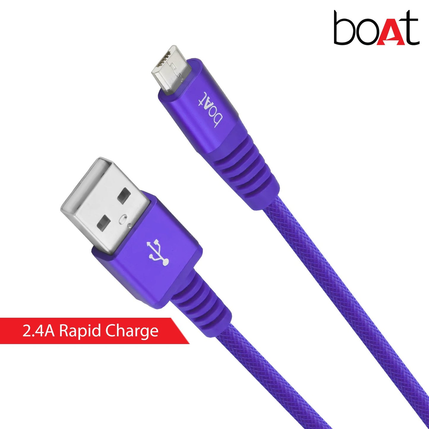 (Open Box)boAt Rugged V3 Extra Tough Unbreakable Braided Micro Usb Cable 1.5 Meter (Black)