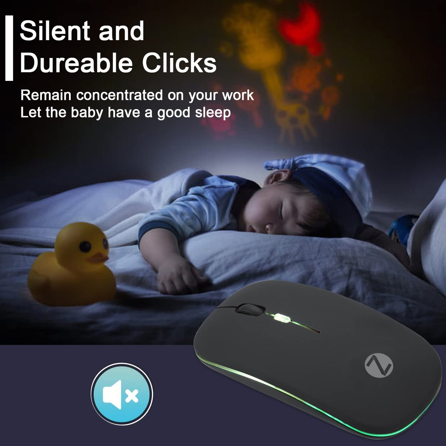(Open Box) Zoook Blade Wireless Mouse -Rechargeable 7 Colour mice/ RGB Breathing Lights/ 3 DPI Levels/ Auto Shut Down/ Silent Click Technology/ 600 Mah Battery/ Light Weight/ Plug and Play (Black)