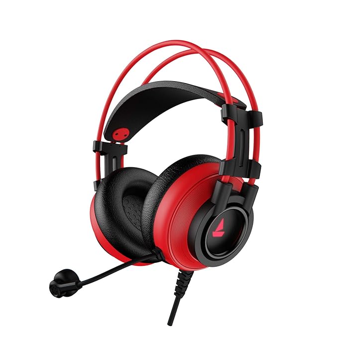 (Without Box) boAt Immortal IM-200 7.1 Wired Over Ear Headphones Channel USB Gaming Headphone with RGB Breathing LEDs & 50mm Drivers with mic