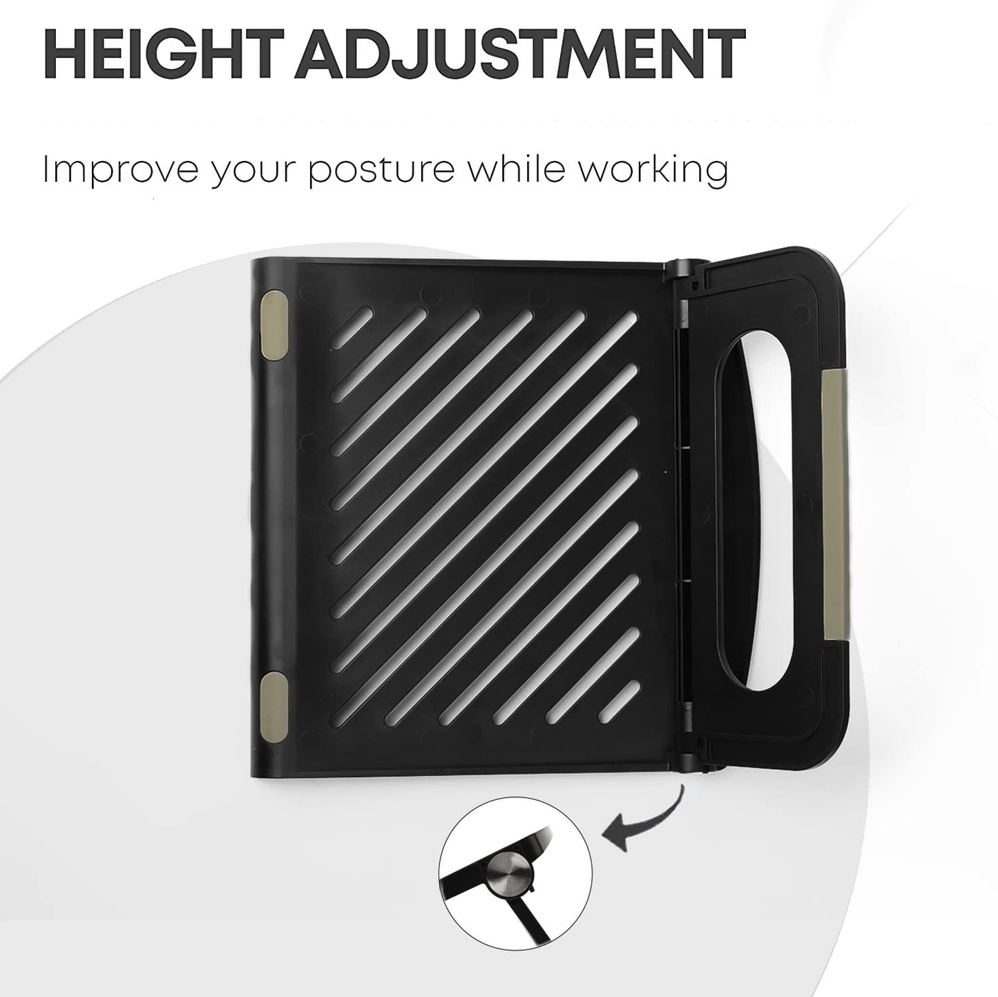 (Open Box) Dyazo Laptop Stand Riser | Ventilated | Portable | Foldable Compatible for MacBook Notebook 12 inches/30cm /13 inches /33cm/14.1 inches/35cm/15.6 inches/39.6cm Laptops