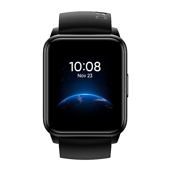 realme Smart Watch 2 | Super Bright 1.4 Inch HD Display | Support Multiple Watch Faces & 90 Sport Mode | 12 Days Battery Backup | IP68 Water Resistant| Monitors Heart Rate & Blood Oxygen Level | Black