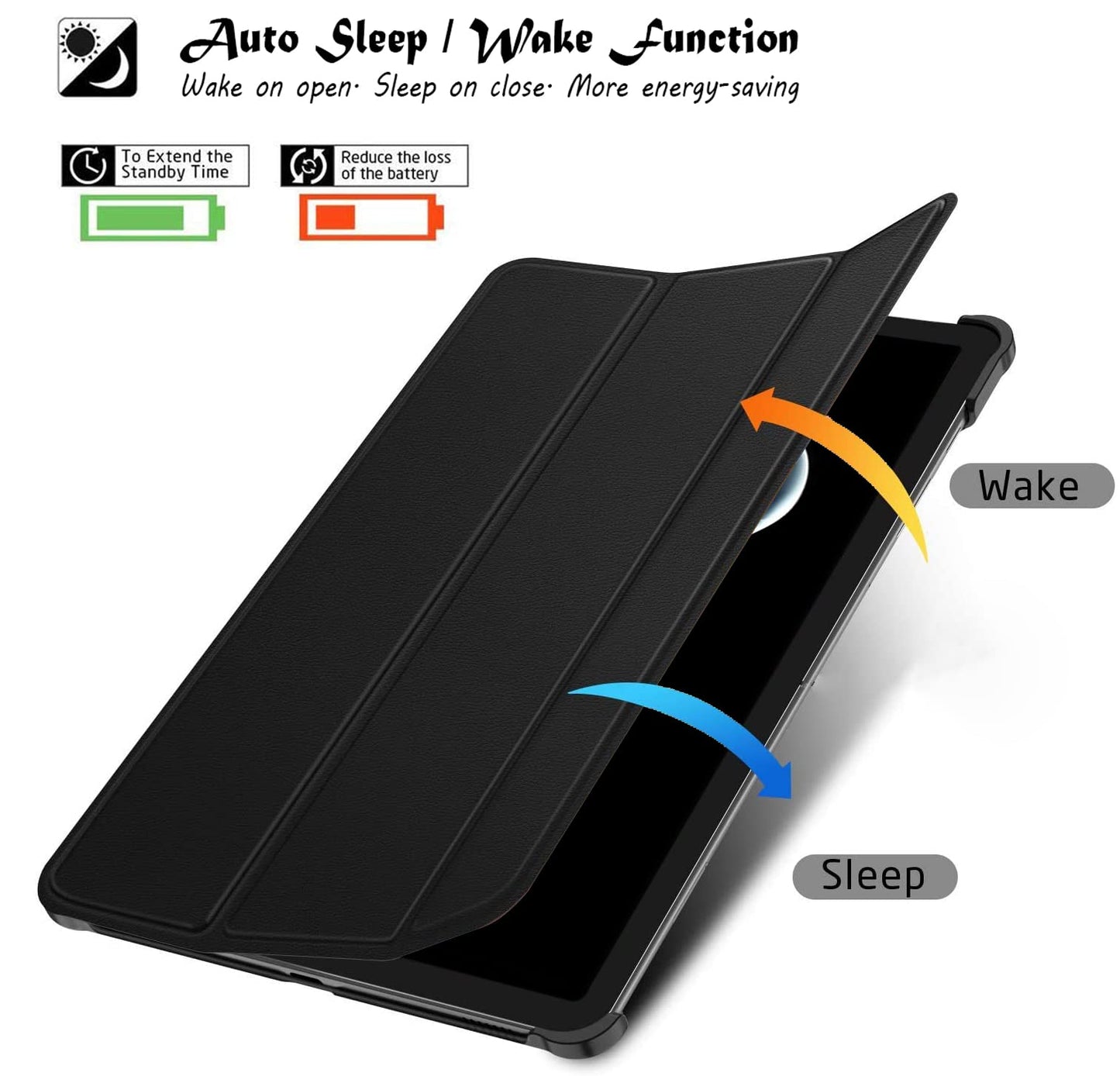 (OPEN BOX)Robustrion Trifold Flip Stand Case Cover for Realme Pad X 11 inch Tablet Cover - Black