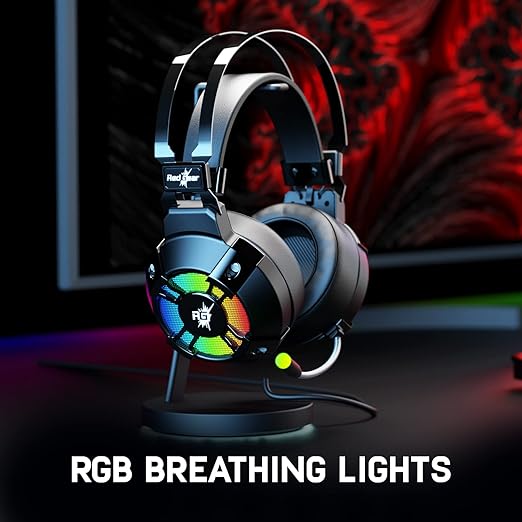 (Open Box) Redgear Cosmo 7.1 USB Gaming Wired Over Ear Headphones with Mic with Virtual Surround Sound,50Mm Driver, RGB LEDs & Remote Control