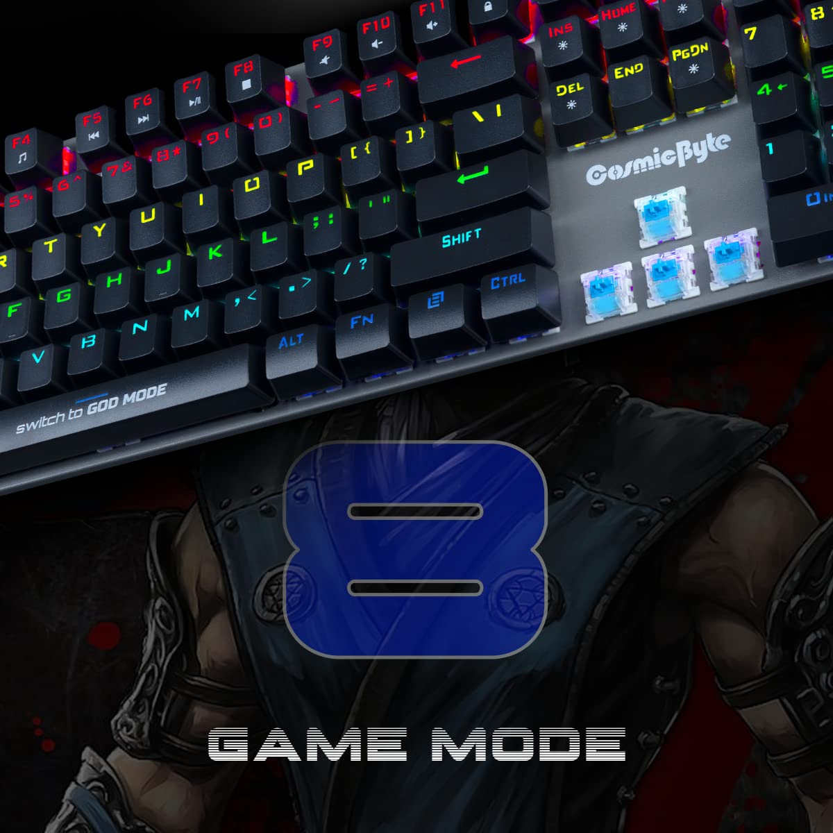 (Open Box) Cosmic Byte CB-GK-28 Vanth Mechanical Keyboard Outemu Red Switches Wired USB Gaming Keyboard (Black&Grey)
