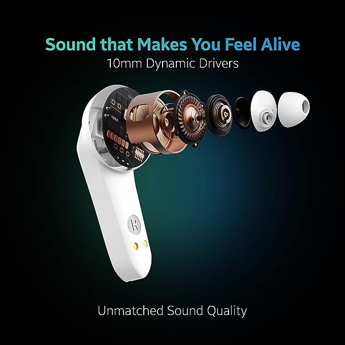 (Without Box) TAGG Rogue 100Gt Bluetooth Truly Wireless Gaming in Ear Earbuds with 50Ms Low Latency for Better Gaming 20Hrs Playtime with Mic with Enc for Best Calling Made for Comfort Gaming