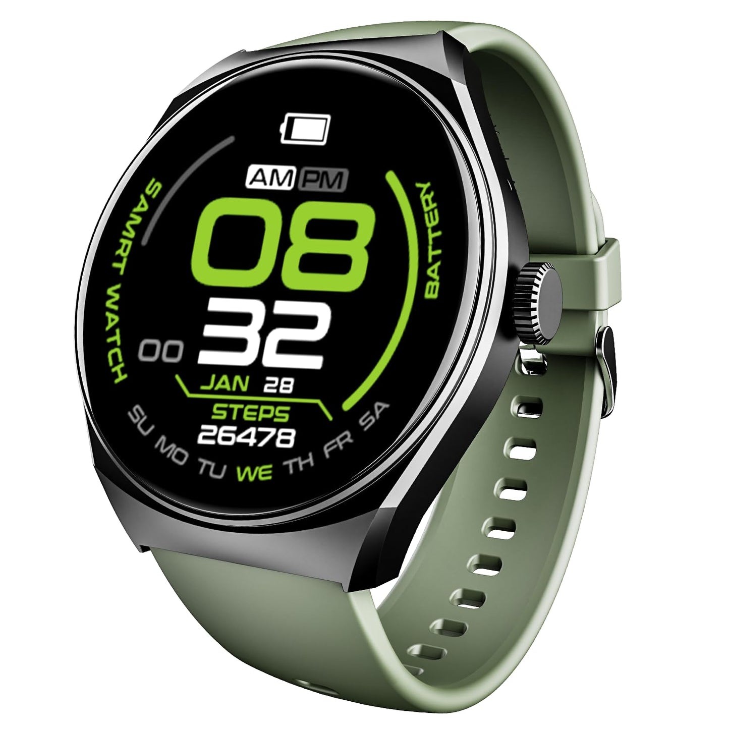 (Without box)boAt Lunar Seek w/ 1.39" (3.5 cm) HD Display, Advanced Bluetooth Calling, Functional Crown, Multiple Sports Mode,100 Watch Faces, IP67 Dust, Sweat & Splash Resistance, HR & SpO2 Monitoring(Metal Grey)