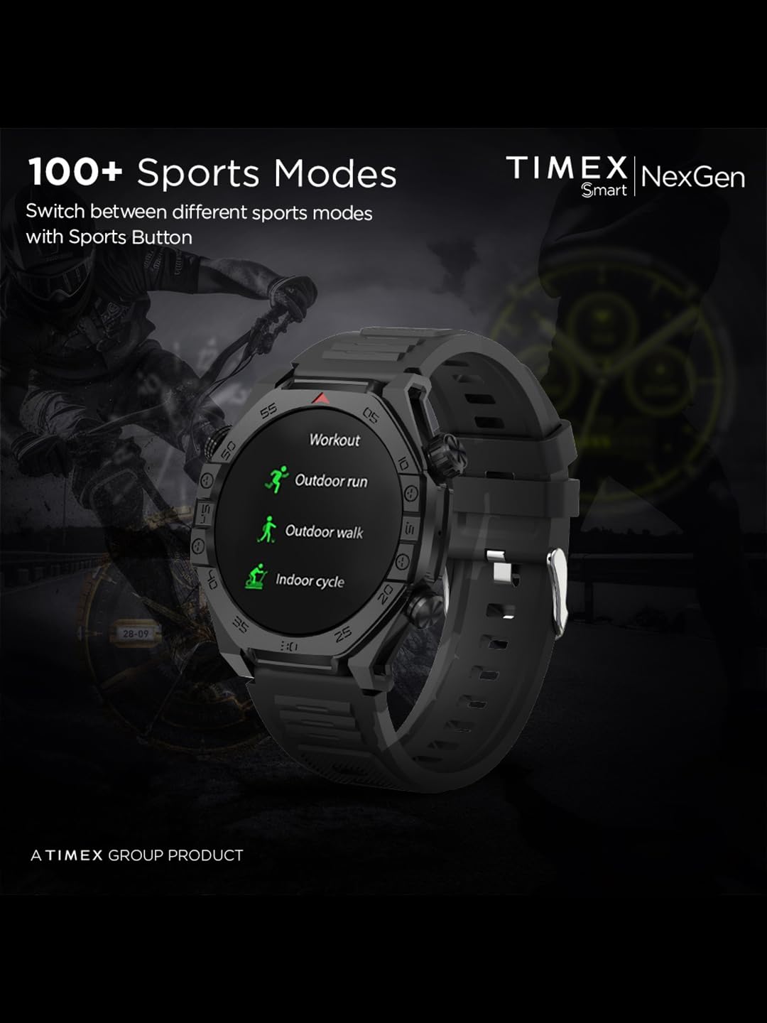 (Open Box) TIMEX Smart NexGen 1.43"(3.6cm) AMOLED Display with Functional Crown and BT Calling Smartwatch for Unisex - TWTXW702T