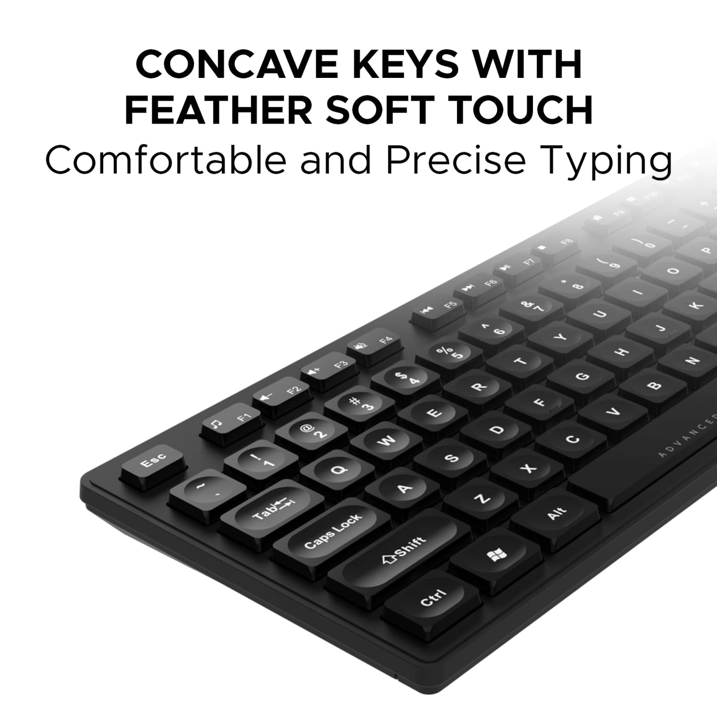(Open Box) Amkette Primus Neo 2.4 Ghz Advanced Wireless Keyboard and Mouse Set | Intelligent Auto Sleep Function | Space Saving and Ergonomic | Mouse On/Off Switch | 3 DPI Settings | USB Nano Receiver (Black)