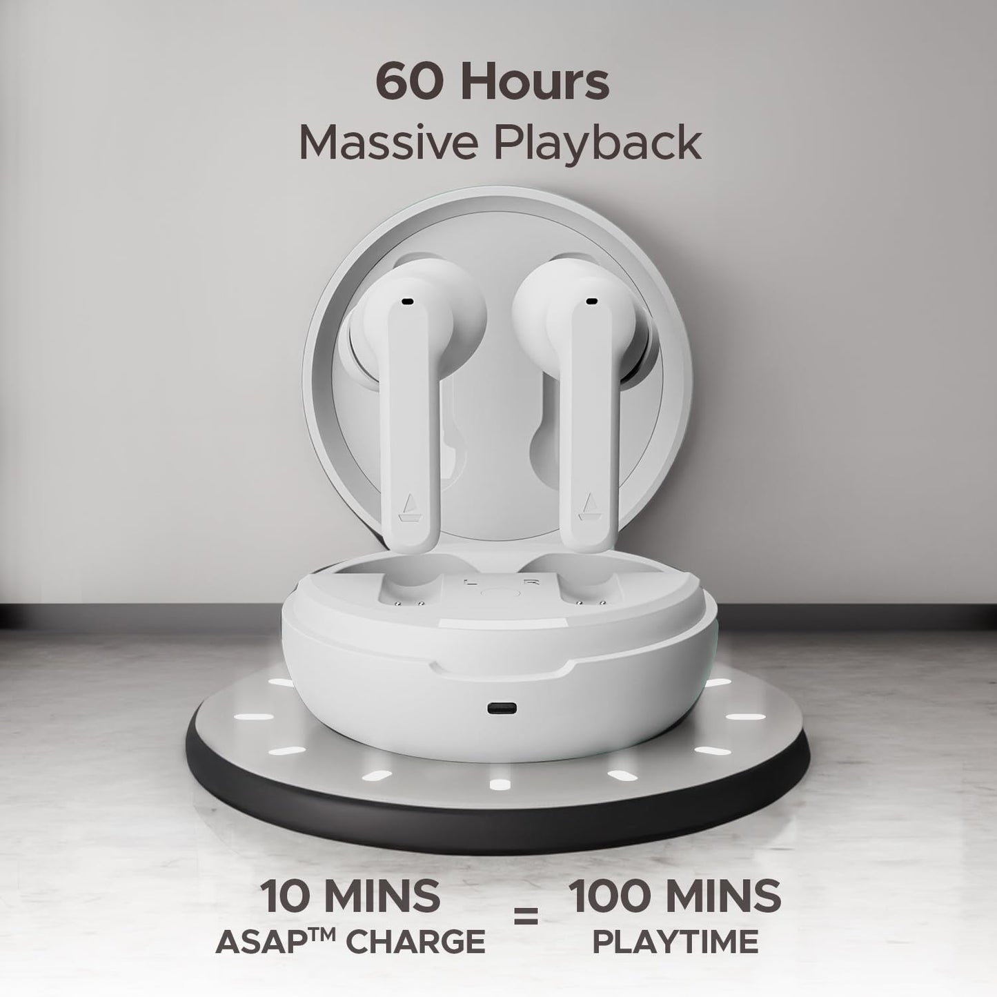 (Open box)boAt Airdopes Sonik in Ear TWS Earbuds with 60 hrs Playback, IWP Tech, Quad Mics with ENx, ASAP Charge, 11 mm Drivers, BT v5.3 & IPX4 Sweat and Splash Resistance(Thunder Black)
