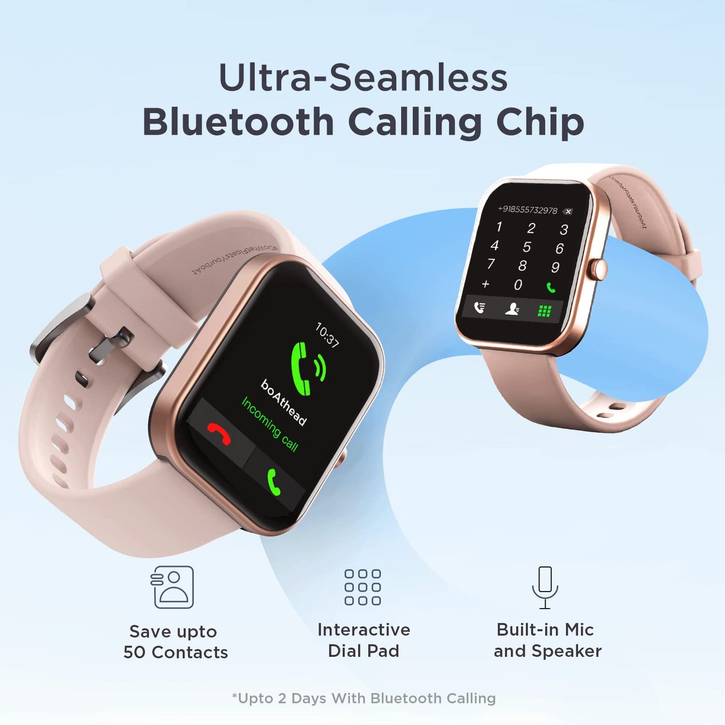 (Without Box)boAt Wave Electra Smart Watch w/ 1.81" (4.5 cm) HD Display, Smart Calling w/Ultra-Seamless BT Calling Chip,20 Built-in Watch Faces,100 + Sports Modes,Menu Personalization,in-Built Games(Deep Blue)